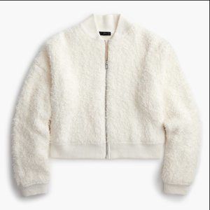 J Crew Fuzzy bomber sweater-jacket Size Small